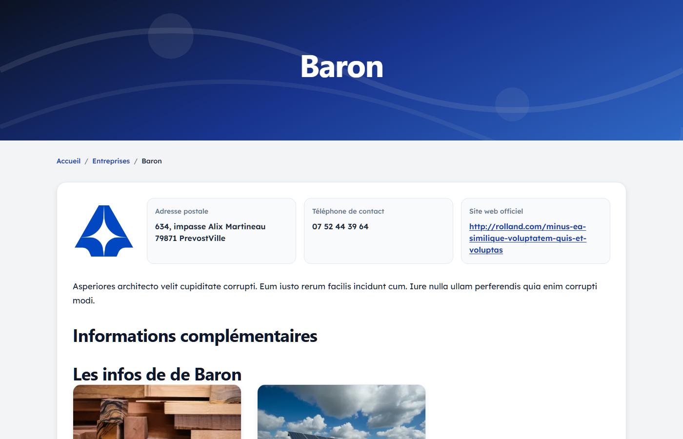 Fiche entreprise Tissely