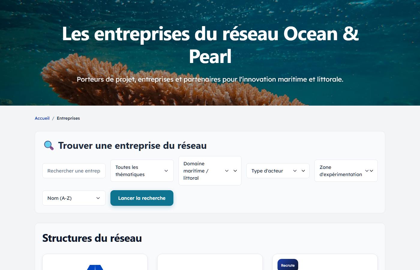 Interface de recherche Tissely