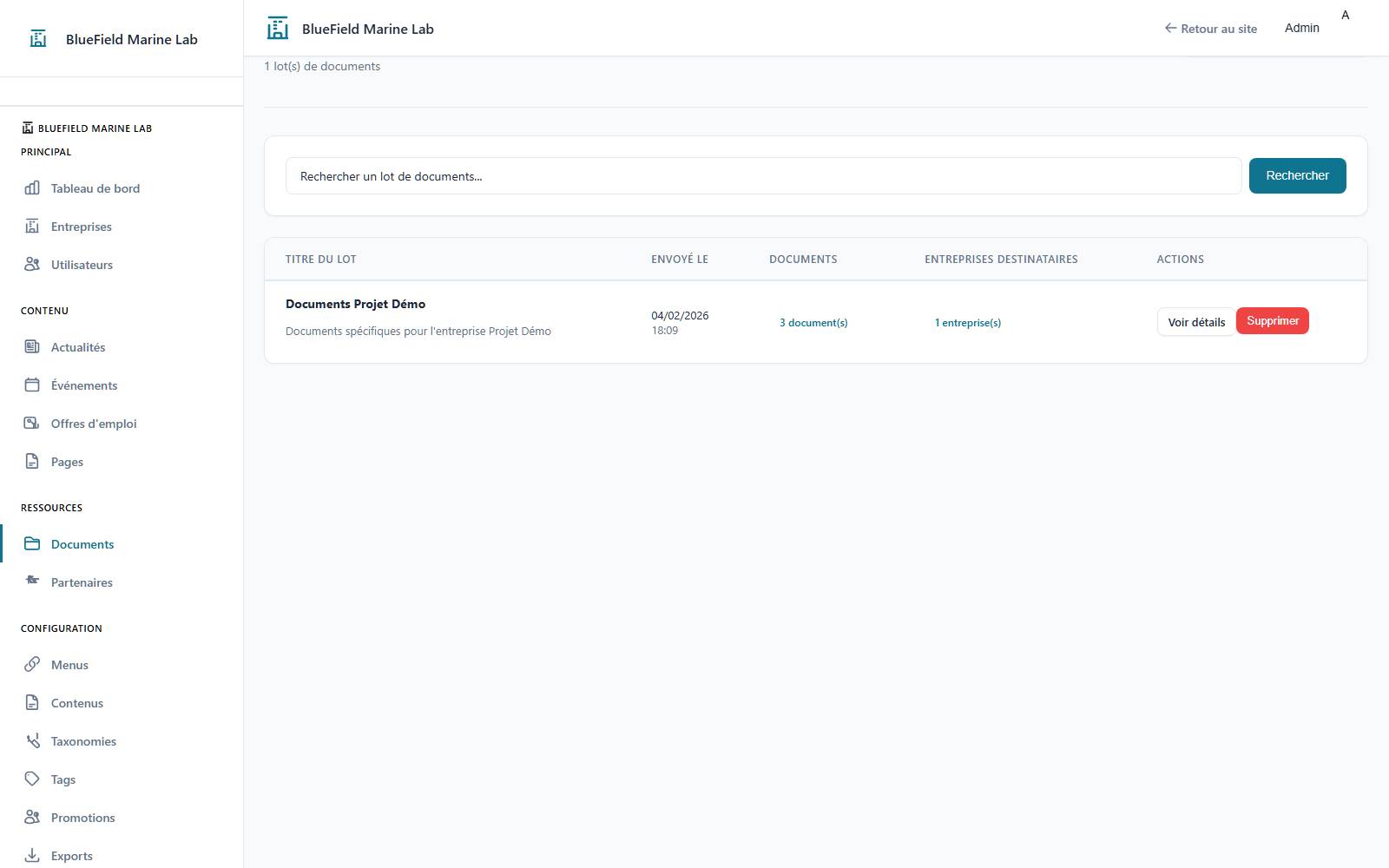 Partage de documents par entreprise Tissely