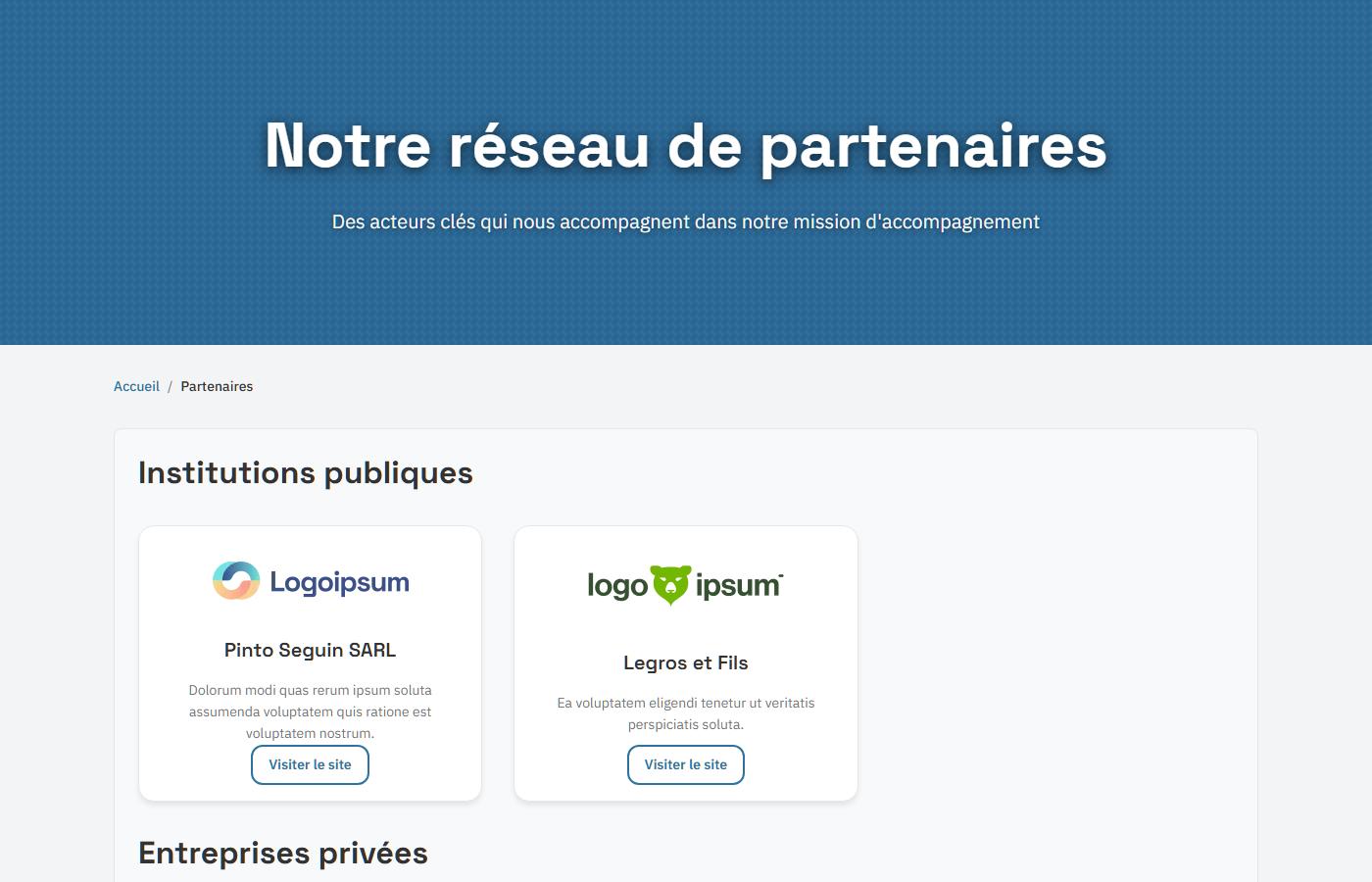 Page partenaires Tissely