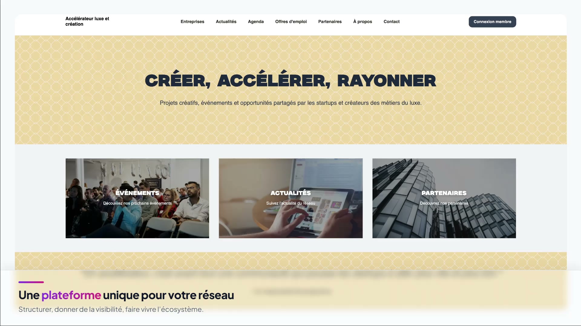 Aperçu de la plateforme Tissely